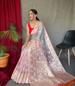 PINK GORGEOUS MASHROOM SILK SAREE