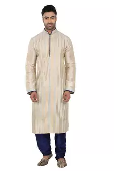 Complete  Pintucks  And  Corded Kurta With Contrasting Button  And  Piping On The  And  The Sleeves