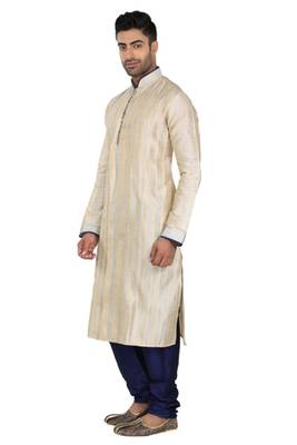 Complete  Pintucks  And  Corded Kurta With Contrasting Button  And  Piping On The  And  The Sleeves 2