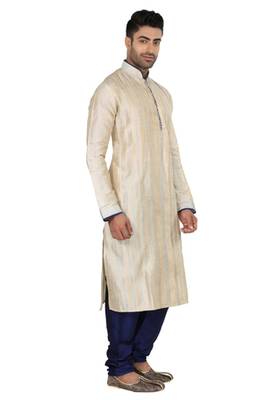 Complete  Pintucks  And  Corded Kurta With Contrasting Button  And  Piping On The  And  The Sleeves 3