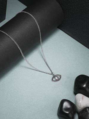 Women silver-plated  evil eye metal chain 1