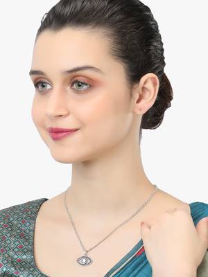Women silver-plated  evil eye metal chain 3