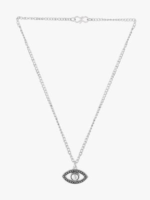 Women silver-plated  evil eye metal chain 4