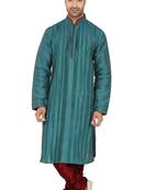 Complete  Pintucks  And  Corded Kurta With Contrasting Button  And  Piping On The  And  The Sleeves