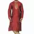 Maroon Kurta Set With Cording All Over And Sripes In The Placket With Cording On The Placket  And Collar