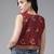 Aarika womens maroon colour cotton embroidery ethnic jacket