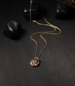 24 ct gold-plated round pendant cubic zirconia minimal chain