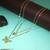 Women gold-plated double layered butterfly chain