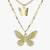 Women gold-plated double layered butterfly chain