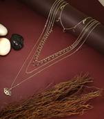Women gold-plated five layered evil eye chain