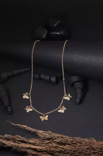 Gold-plated designer buterfly small chain