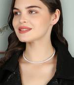 Women rose-gold plated stone studded chocker