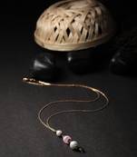 Women 24ct gold-plated minimal chain with pink pendent
