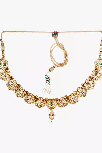 Gold-plated  off-white antique jewellery set