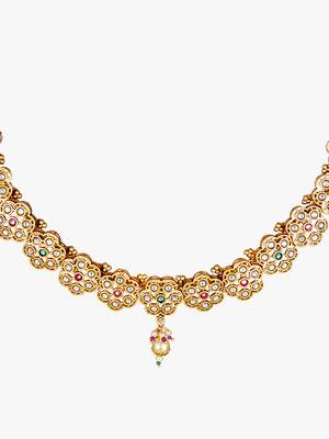 Gold-plated  off-white antique jewellery set 5