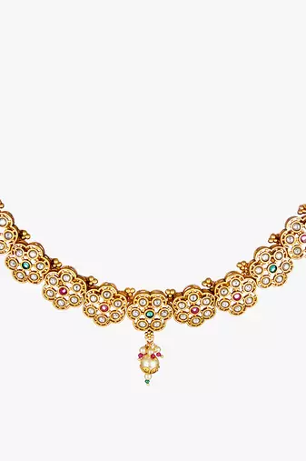 Gold-plated  off-white antique jewellery set