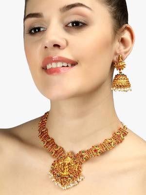 24ct gold-plated temple handcrafted jewellery set 3