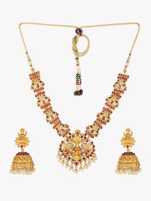 24ct gold-plated temple handcrafted jewellery set 5