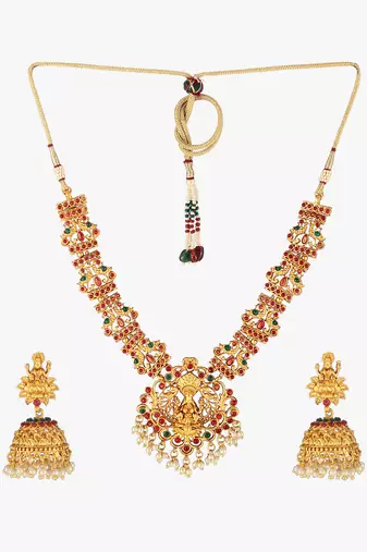 24ct gold-plated temple handcrafted jewellery set