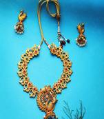 Women 24kt gold-plated  pink stone antique jewellery set