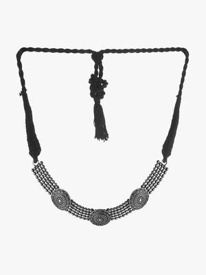 Silver-plated brass oxidised necklace 5
