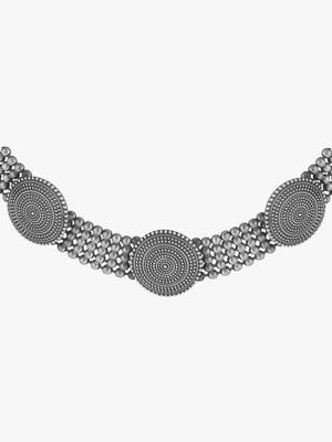 Silver-plated brass oxidised necklace 4