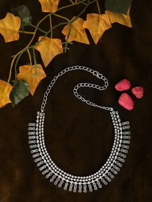 Silver-plated brass oxidised necklace 1