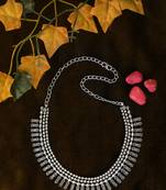 Silver-plated brass oxidised necklace