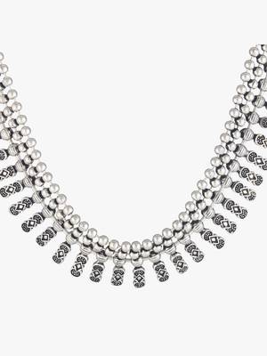 Silver-plated brass oxidised necklace 4