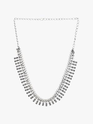 Silver-plated brass oxidised necklace 5