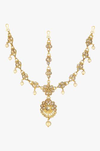 24ct gold-plated copper stone-studded handcrafted jewellery set