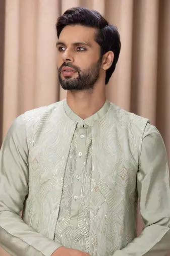 Mint green javed bandi set