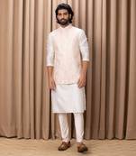 Soft pink zahid bandi set