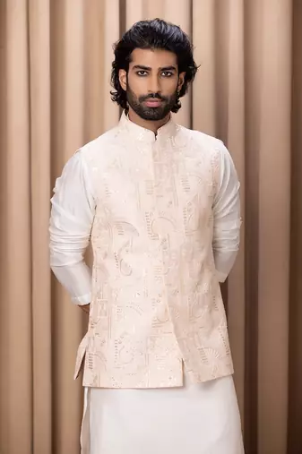 Soft pink zahid bandi set