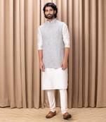 Steel grey zain bandi set