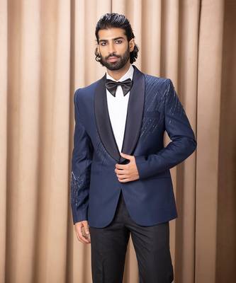Navy blue nirvaan tuxedo set 2