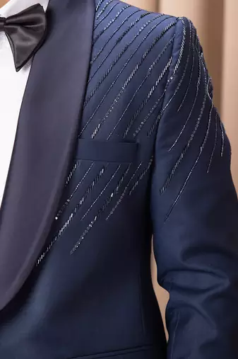 Navy blue nirvaan tuxedo set