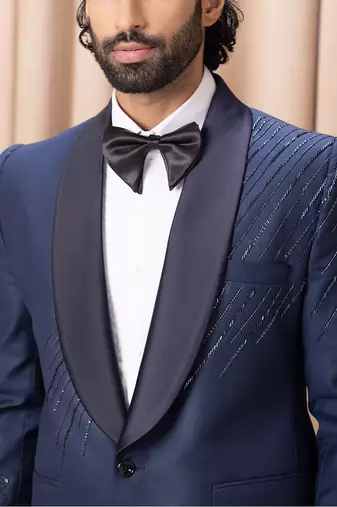 Navy blue nirvaan tuxedo set