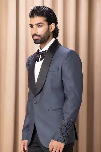 Slate blue daniel tuxedo set