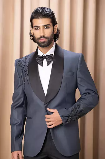 Slate blue daniel tuxedo set