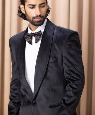 Black rashed tuxedo set 4
