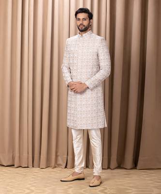 Beige & ivory imran sherwani 1