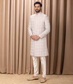 Beige & ivory imran sherwani