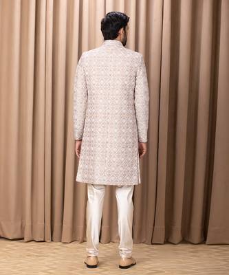 Beige & ivory imran sherwani 2