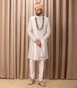 Beige imran sherwani set