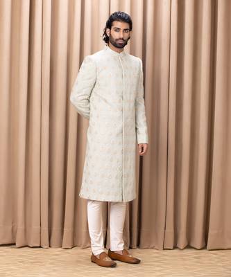 Mint green fahad sherwani 2