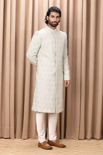 Mint green fahad sherwani