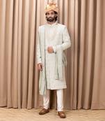 Mint green fahad sherwani set
