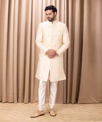 Peach rose zain sherwani set 1