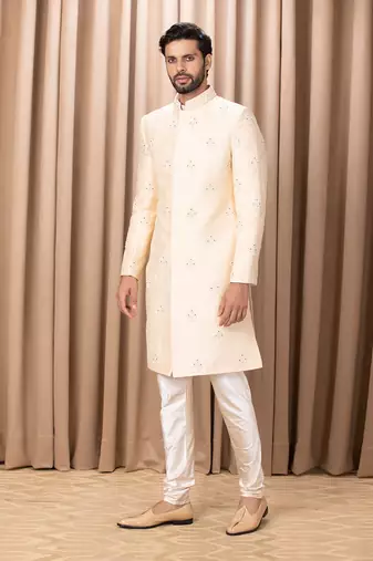 Peach rose zain sherwani set
